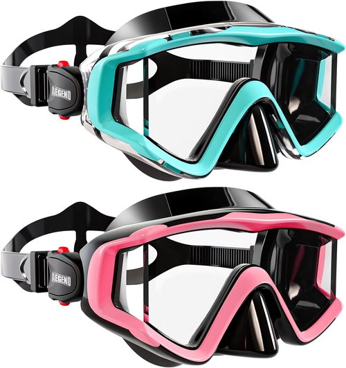 Aegend Diving Mask - Panoramic Anti-Fog Goggles for Snorkeling & Scuba Diving | Includes Mesh Bag