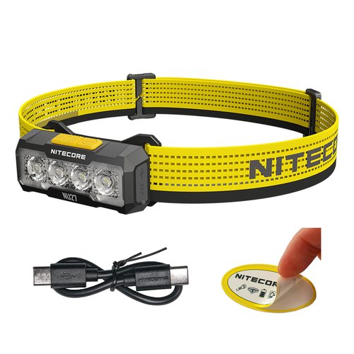 Nitecore NU27 600 Lumens Running Camping Headlamp, USB-C Rechargeable with Warm, Neutral and Cool White Lights, Red Light, Including NitecoreS Sticker (Black)