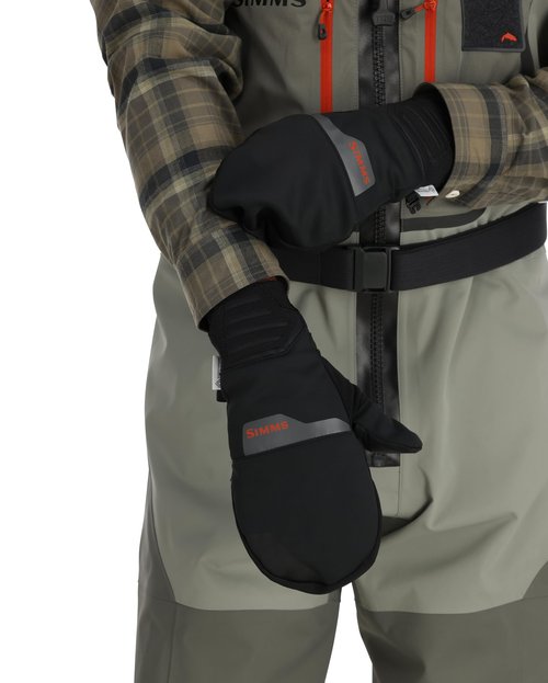 Simms Windstopper Foldover Mitt - Black - Extra Small