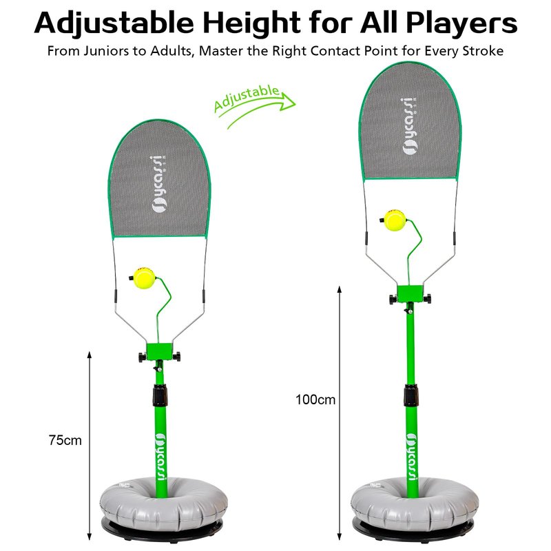 Orbace Tennis Trainer | Portable Tennis Practice Equipment for All Levels – Real Topspin Training Aid • Adjustable Height & Angle – Pro Tennis Buddy