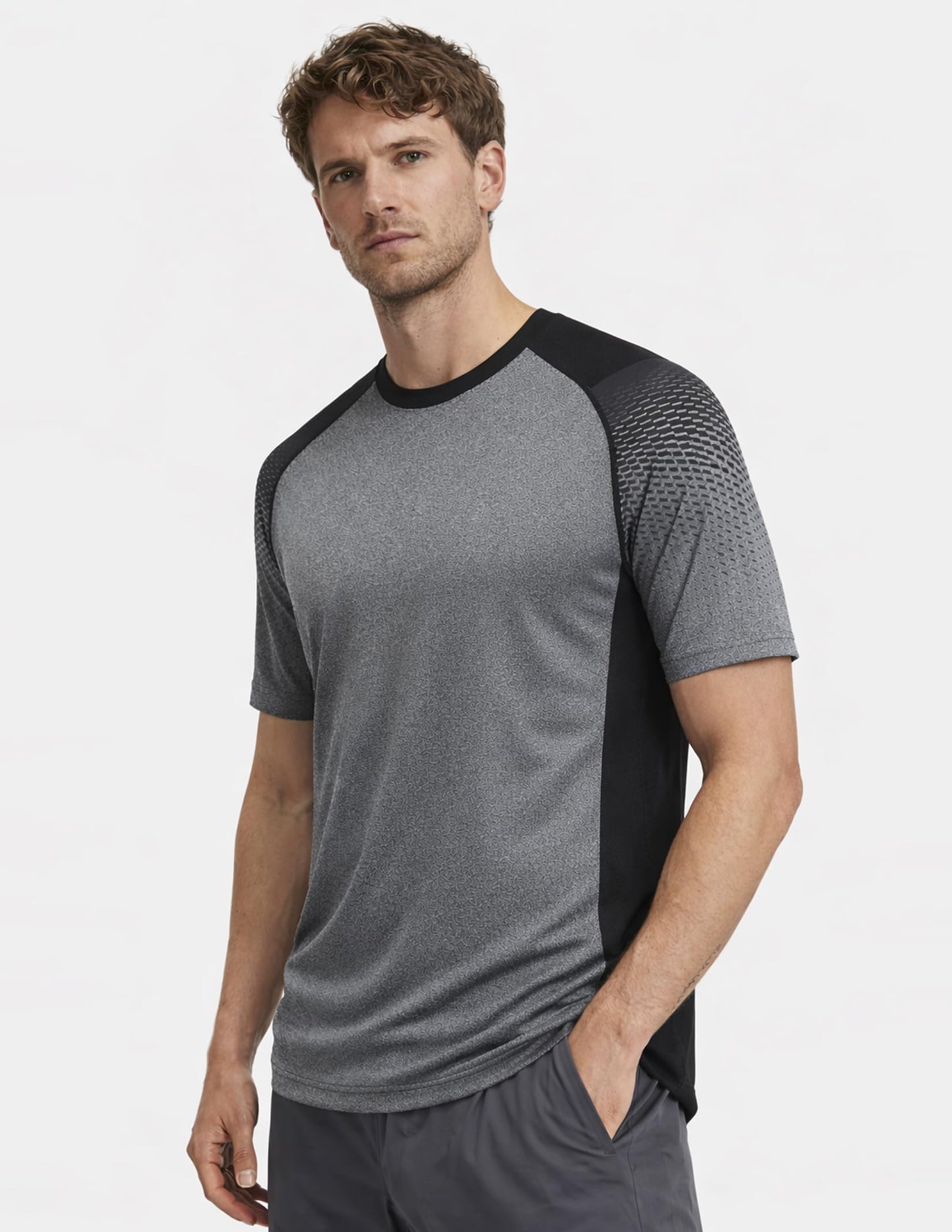 5 Pack Men’s Active Quick Dry Crew Neck T Shirts | Athletic Running Gym Workout Short Sleeve Tee Tops Bulk (Set 2, X-Large)