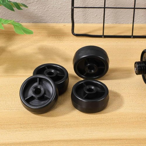 JUMPLAWN 4pcs Heavy Duty Plastic Caster Wheels Fitness Equipment Roller Accessory for Treadmill Exercise Bike Home Gym Universal Replacement Parts