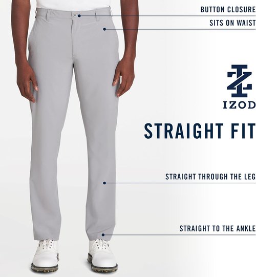Izod Men's Golf Swingflex Pants - Straight-Fit, Flat-Front Design for Ultimate Comfort