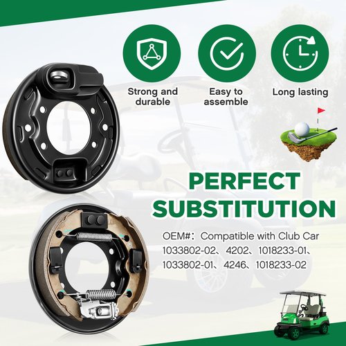 DaisyInner Golf Cart Brake Assembly Kit, Versatile Rear Brake Cluster Compatible with Club Car Precedent 1995+ & Tempo 2018+ Golf Carts, OEM# 101823301 & 103380202