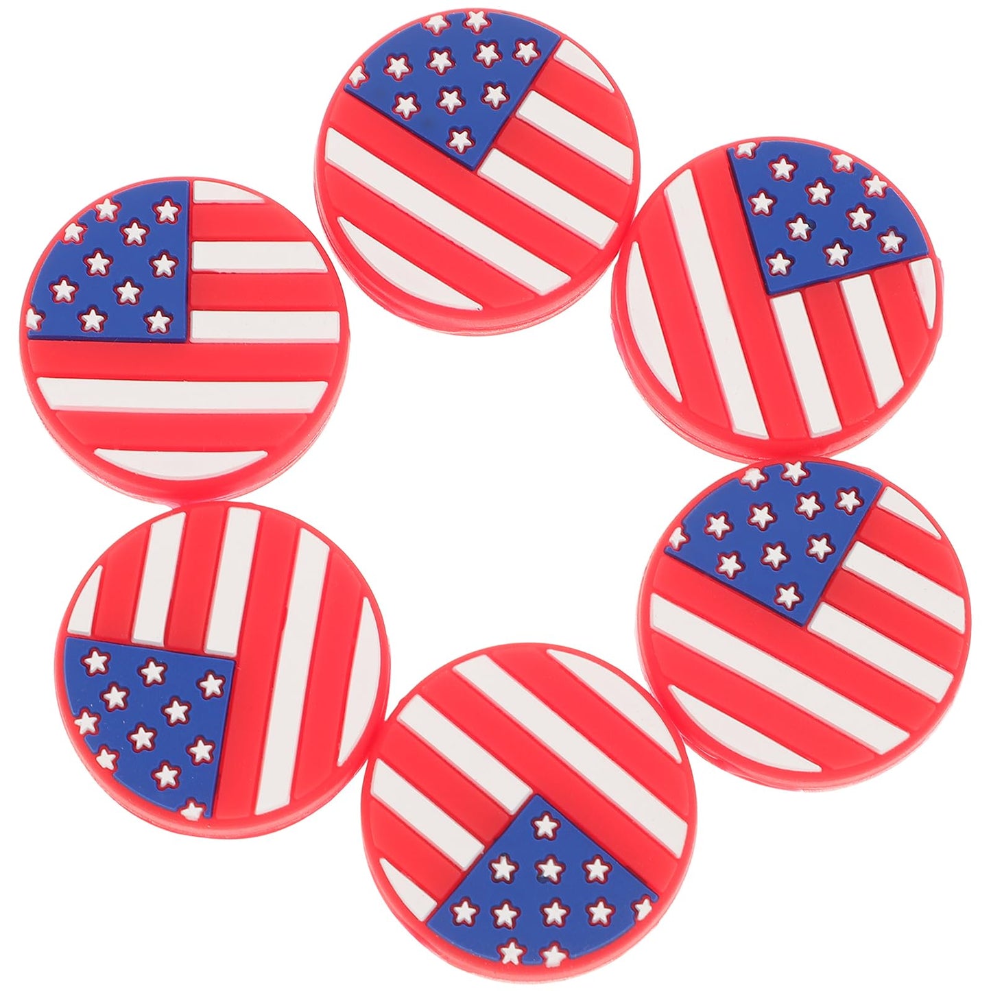 Amosfun 6PCS American Flag Tennis Dampener Silicone Tennis Dampeners Racket Vibration s Racket Strings Dampers for Players
