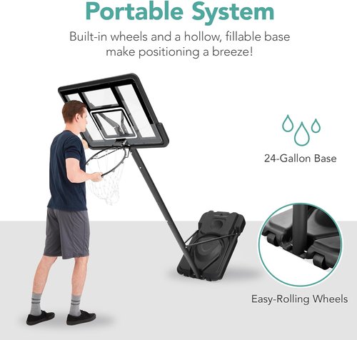Best Choice Products 10ft Basketball Hoop - Height Adjustable Outdoor Goal with Shock Absorbent Rim & Wheels
