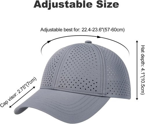 FEINION Men’s Performance Hat - Adjustable Breathable Snapback with Laser Perforated Mesh Design