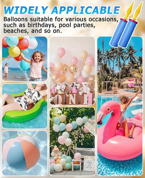 DAWZMR 5 Piece Balloon Pump Hand, Two-Way Dual Action Manual Pump Handheld for Small Animal Foil Balloons