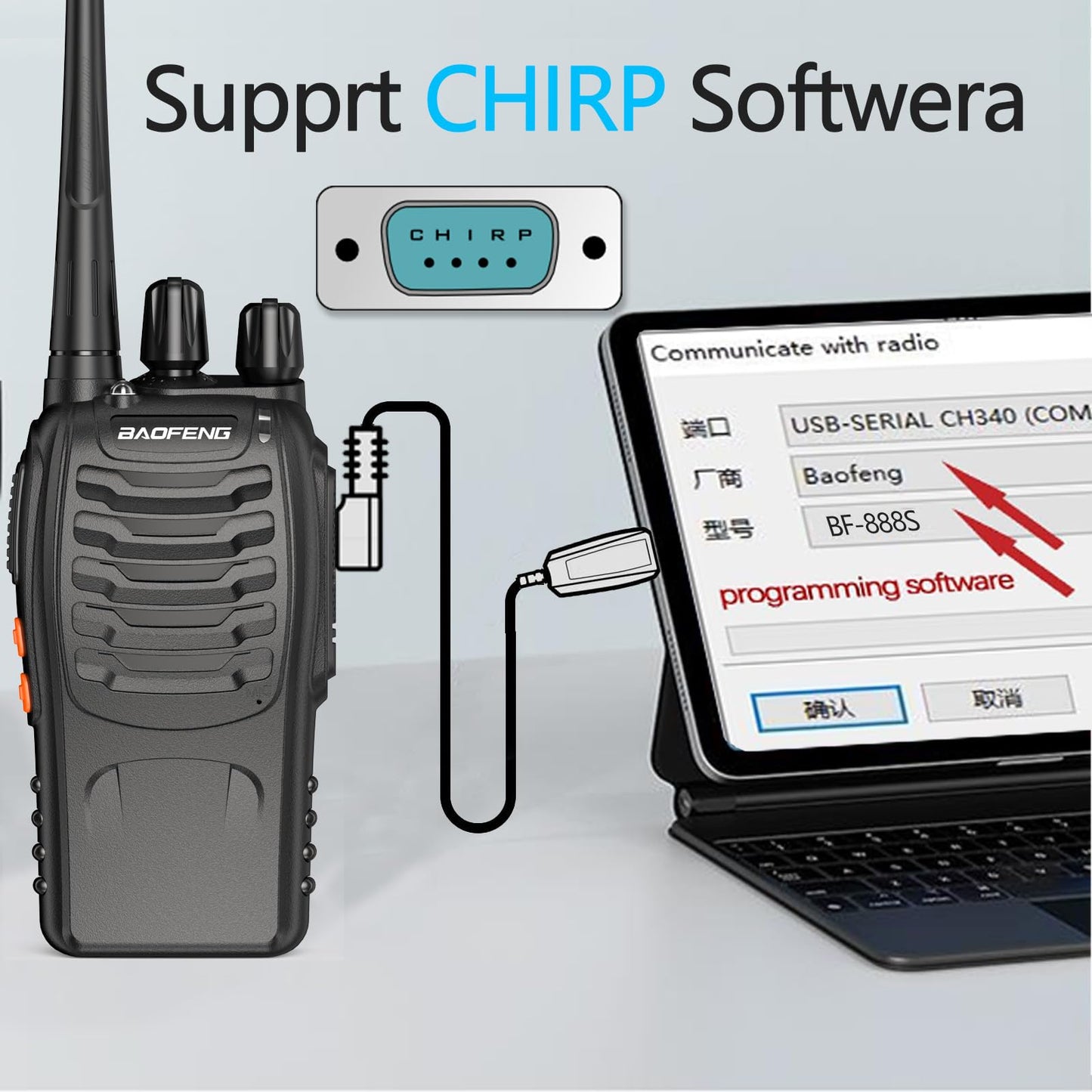 BAOFENG BF-888S 6Pack Long Range Walkie Talkies for Business and Adults Rechargeable Two Way Radios with 6-Way Charger, Programming Cable & Headphones, FCC Certified 16 Channel UHF Radios