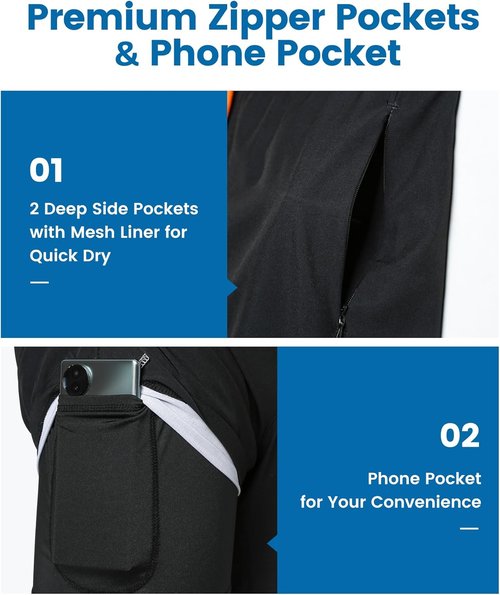 Maamgic Men's Swim Trunks - 2 in 1 Board Shorts with 7 Inch Inseam | Comfortable Swim Suits