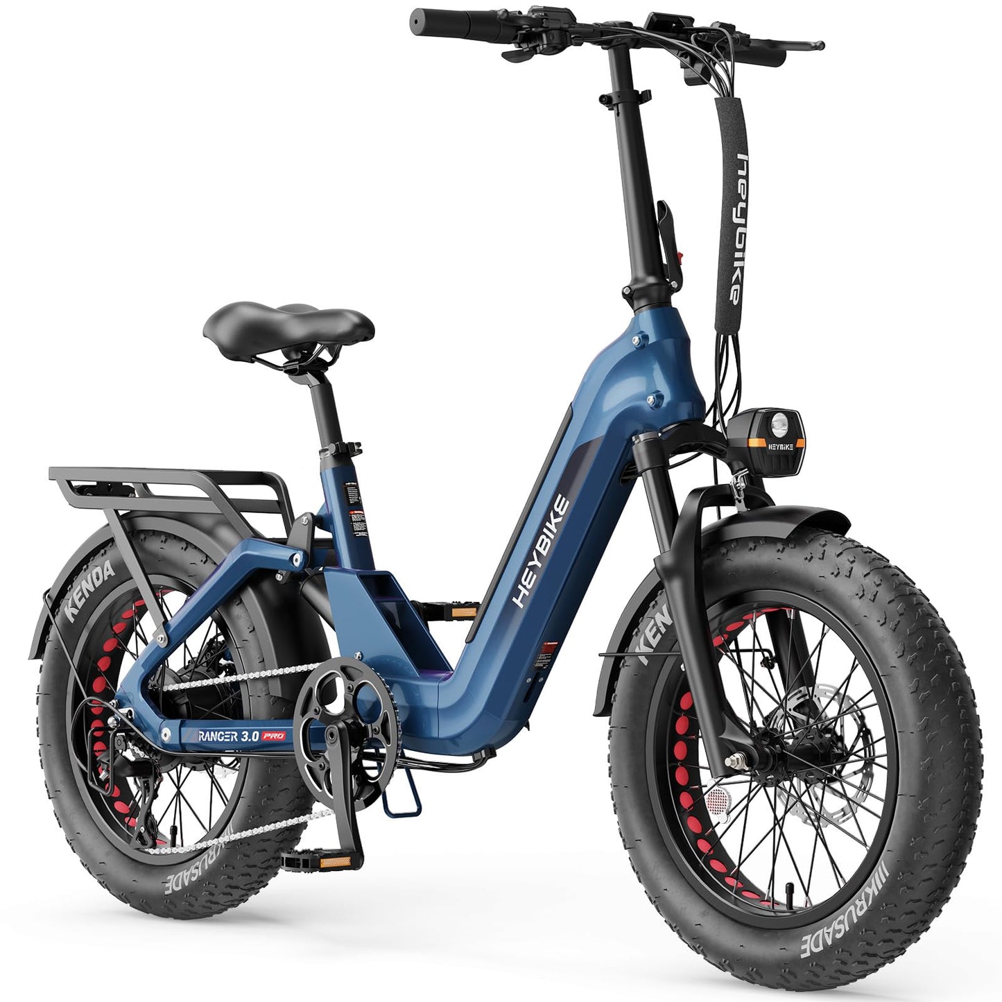 Heybike Ranger 3.0 Pro 20"*4 Foldable Electric Bike, 90Miles Long Range E Bike, 1200W Peak Motor 28MPH, 720WH Removable Battery E-Bike, NFC Unlock,Fat Tire Step-Thru Ebike