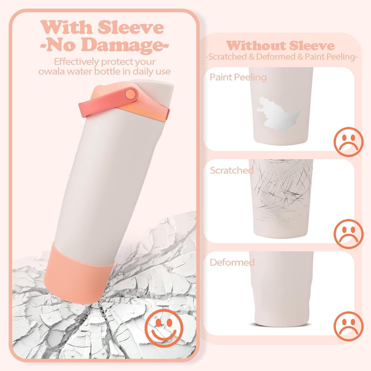 Owala Silicone Boot for 30oz & 40oz FreeSip Sway Bottles - Non-Slip, Scratch-Resistant Stability | 18 Colors Available (Sparkling Sherbet)