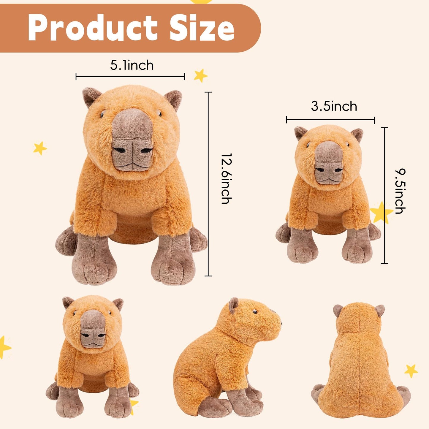Funny Capybara Golf Headcover, Animals Plush Golf Club Head Covers, Small Size Fits Hybird and Irons, Large Size Fits Standard 461cc Driver Head