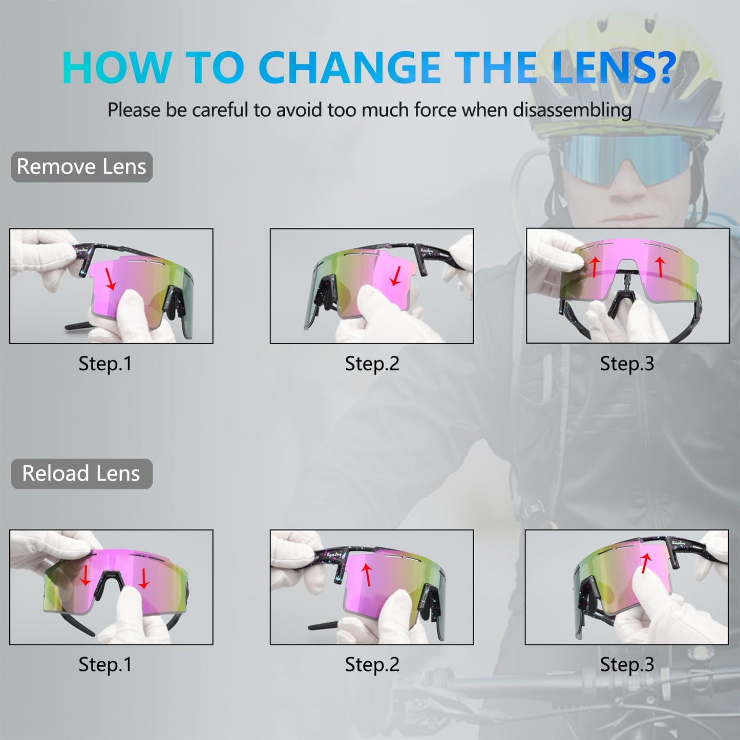 BangLong Cycling Sunglasses Polarized Sports Glasses for Men Women with 3 Interchangeable Lenses for Running Baseball Glasses
