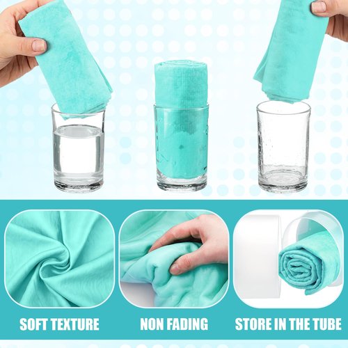 SmoothNovelty 2 Pack Swim Chamois Towel Water Absorbent Quick Dry Towel Shammy Chamois Cloth for Swimming Car Drying Diving Water Sports Beach Shower Pool Swimmer Gift(Blue, Aqua,13 x 17 Inch)