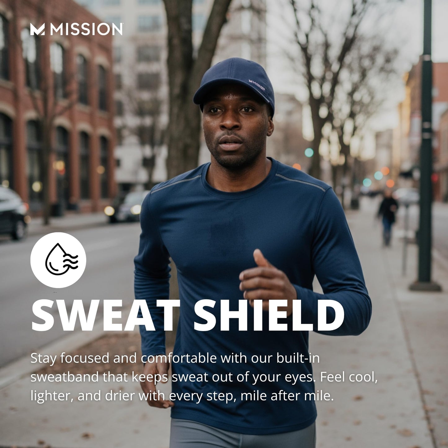 MISSION Cooling UPF Performance Hat - Sweat & Water Activated Technology (Classic Camo Safari)
