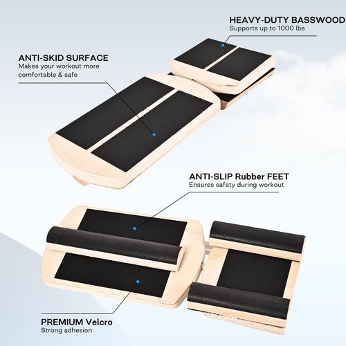 CuCoNewL Wooden for Ankle Balance Board Foot Strengthener & Stability Trainer for Single Leg Balance Training, Sprained, Plantar Fasciitis Relief, Physical Therapy, Posture Correction