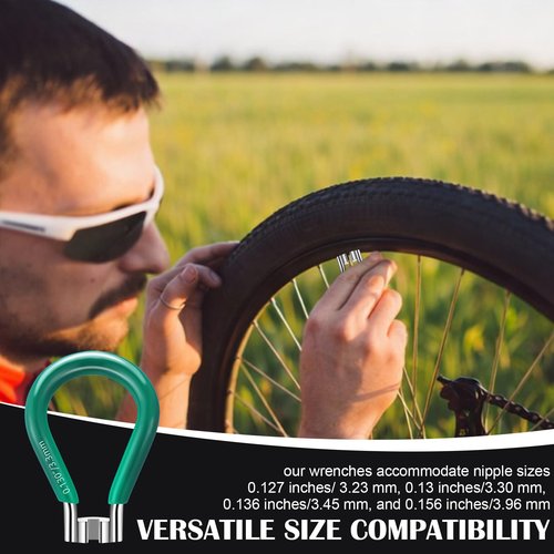 Lothee 4 Pcs Bicycle Spoke Wrench Set Bike Spoke Wrench Tool Portable Bicycle Tools Lever Bike Rim Correct Kit for 3.2mm/ 3.3 mm/3.45mm/3.96mm Nipples Cycling Wheel Tension Adjust Repair