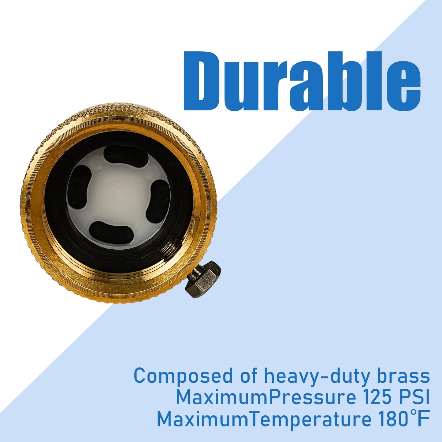 Hourleey 2 Pack Faucet Vacuum Breaker, 3/4 Inch Solid Brass Anti-Siphon Hose Bib Backflow Preventer for Garden Spigot RV