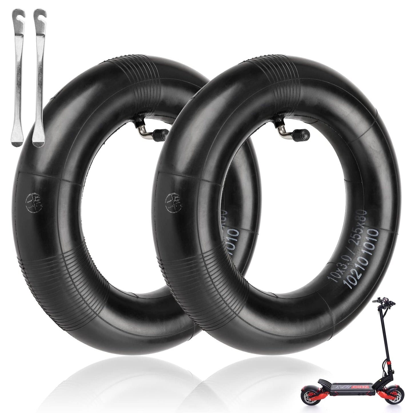 ulip 80/65-6 Scooter Inner Tube with 90 Degree for 255x80 /90/65-6.5/10 x 3 Tires Electric Scooter 10 inch Thickened Inner Tubes 2PCS
