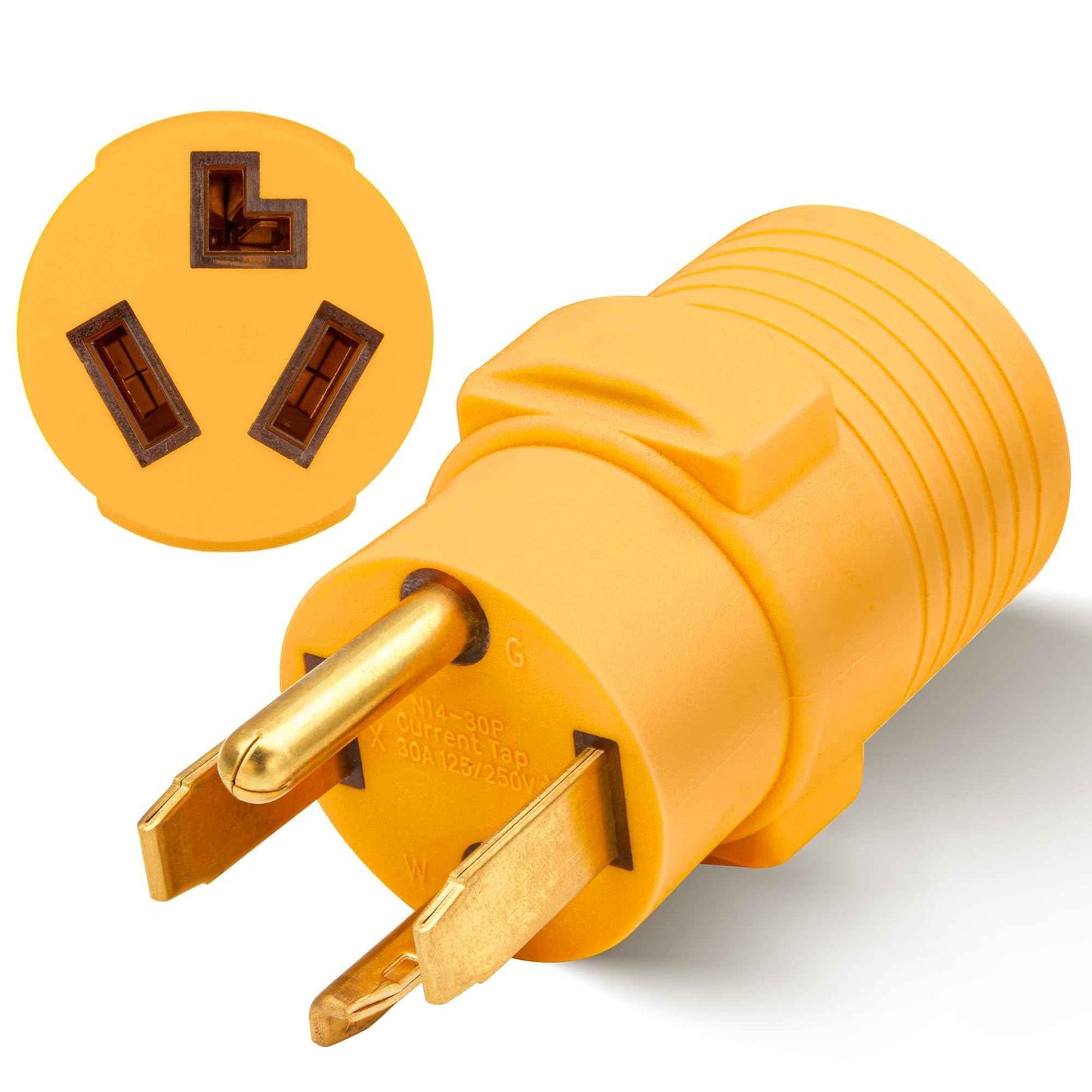 MECMO 3 Prong to 4 Prong Dryer Adapter, NEMA 14-30P Male to 10-30R Female, 4-Prong New Dryer Plug to 3-Prong Old Dryer Receptacle for Old Non-grounding Electric Dryer with New Dryer Wall Outlet House