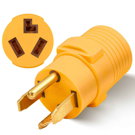 MECMO 3 Prong to 4 Prong Dryer Adapter, NEMA 14-30P Male to 10-30R Female, 4-Prong New Dryer Plug to 3-Prong Old Dryer Receptacle for Old Non-grounding Electric Dryer with New Dryer Wall Outlet House