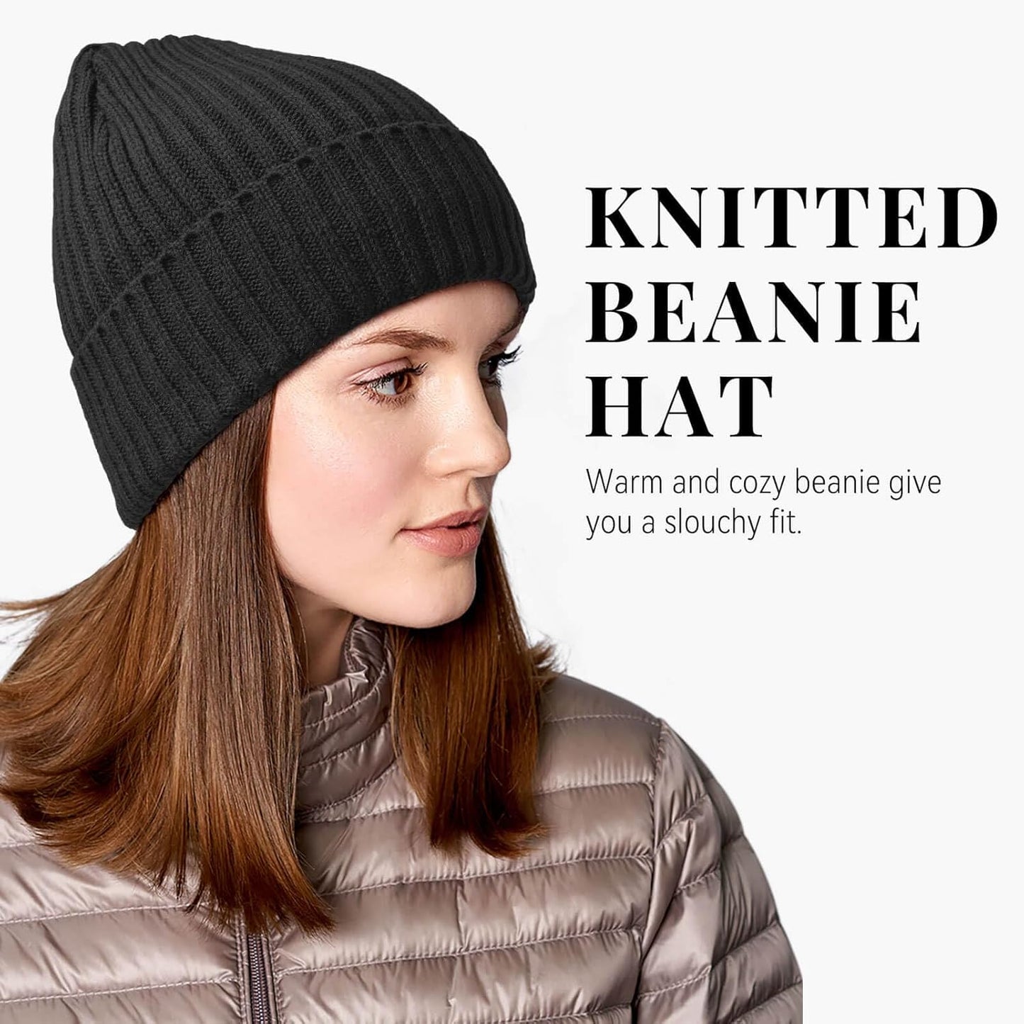 OZERO Knit Beanie - Thermal Thick Polar Fleece Winter Hat for Men & Women | Snow Skull Cap