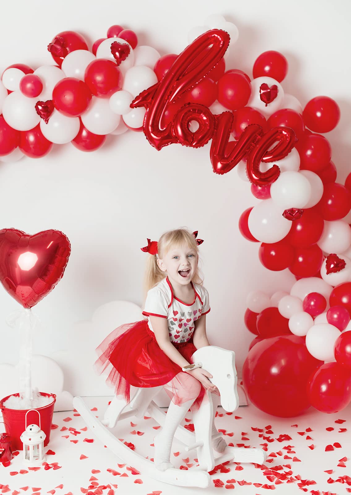 FOTIOMRG Red Balloons, 50 Pack - 12 inch Latex Party Balloons for Birthday, Graduation, Baby Shower, Valentines, Christmas, Wedding Parties (with Red Ribbon)