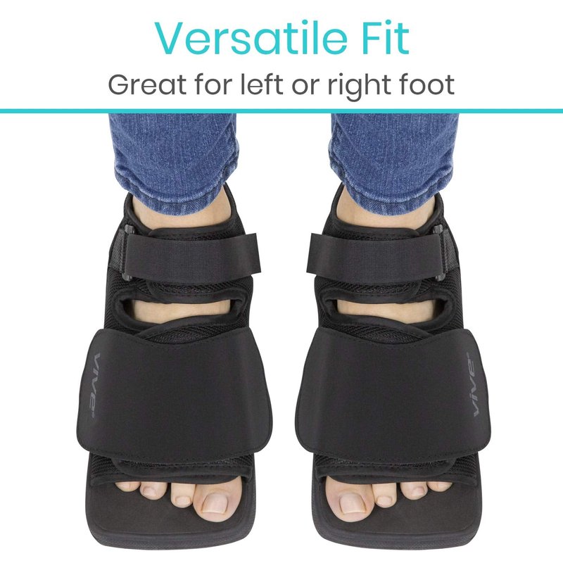 Vive Wedge Post-Op Shoe - Offloading Boot for Heel or Ankle Pain - Medical Foot Recovery for Bone or Soft Tissue Surgery, Fracture, Plantar Fasciitis, Ulcerations, Feet (Large)