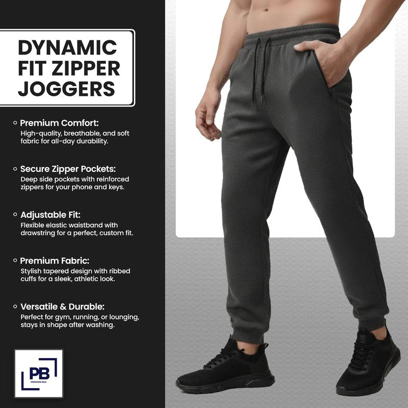 PB Mens Sweatpants 3-Pk – Fleece Joggers for Men with Cargo Or Zipper Pockets, Athletic Sweatpants & Mens Joggers Sizes S–XL