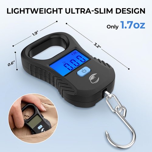 Calamus Rechargeable Digital Fish Scale - 55lb Capacity, High Accuracy, Backlight LCD Display | Perfect Fishing Gift for Men