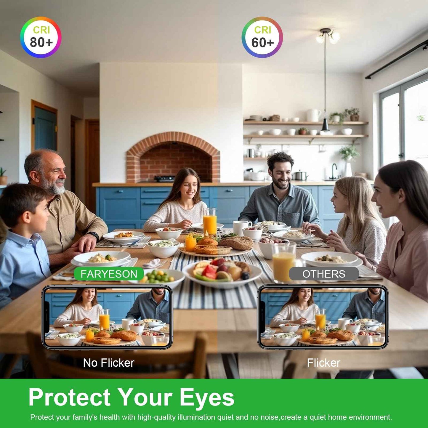 faryeson Dimmable GU10 LED Light Bulbs - 5W Energy-Efficient, 700 Lumens Soft White (3000K), 110° Flood Beam, Ideal Replacement for Halogen Bulb in Recessed & Track Lighting, 6-Pack