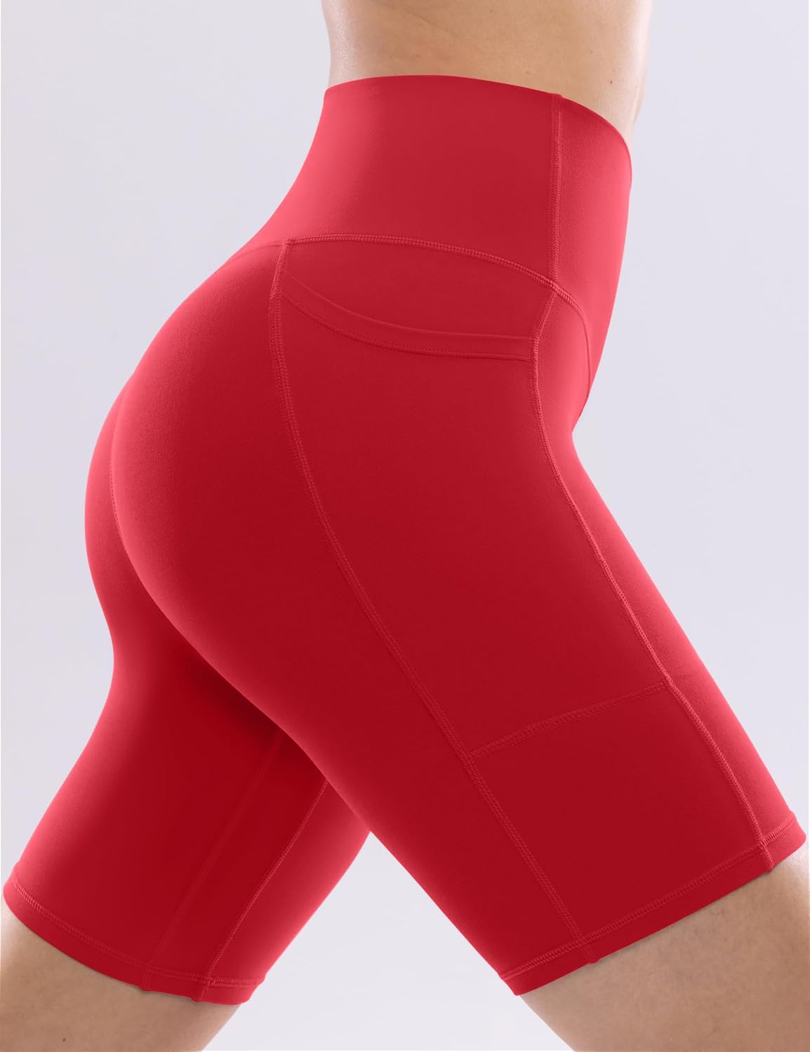 POSHDIVAH Women's Creamluxe Yoga Shorts - High Waisted with Pockets | Available in 2.5"/4"/6"/8"/10" Sizes
