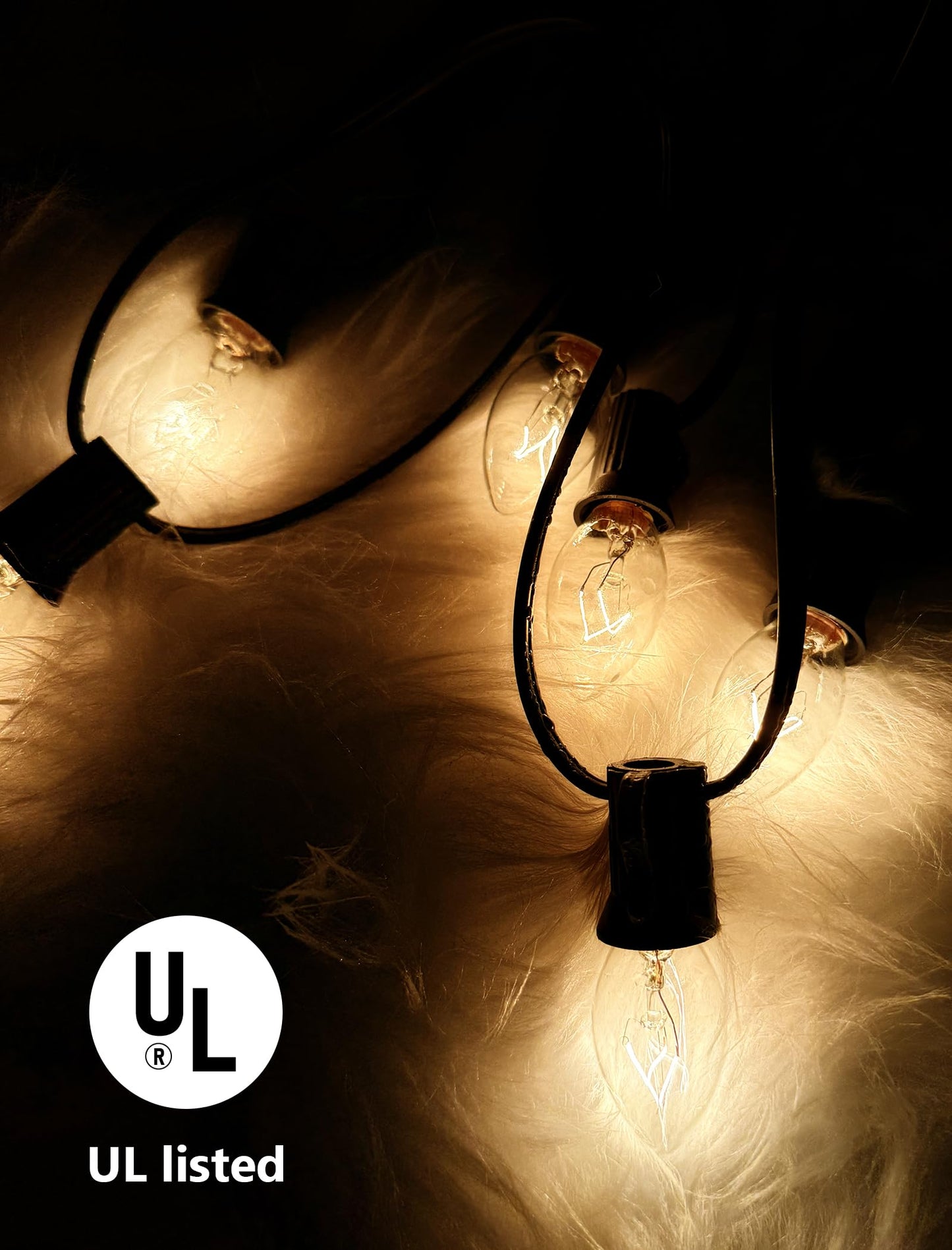 25 Pack C7 Clear Replacement Light Bulbs, E12 Candelabra Base 5W Warm White Incandescent Bulbs for Indoor Outdoor Christmas String Lights, Night Lights, Christmas Village Houses, Window Candles Decor