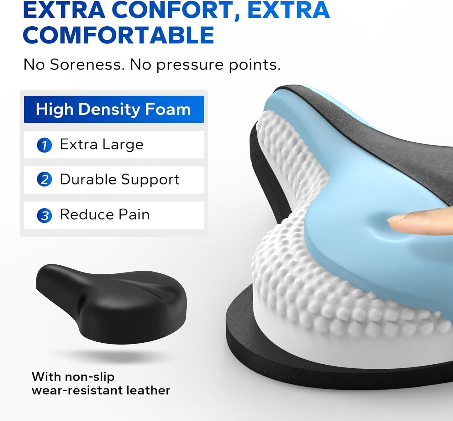 MERACH Exercise Bike Seat Cushion - High-Density Foam Padded Comfort Cover for Spin Bikes