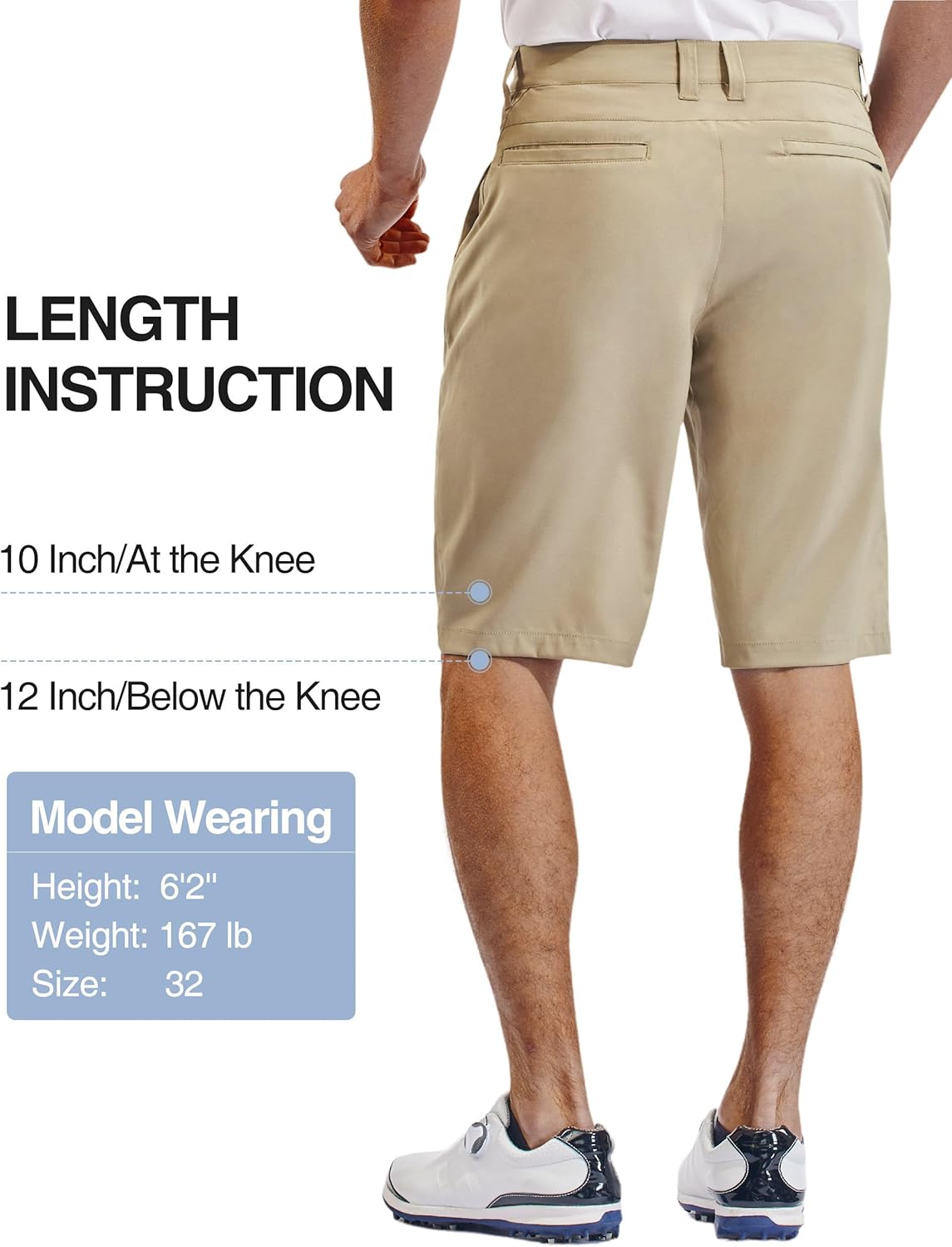 PULI Men's Golf Hiking Shorts - Lightweight Quick-Drying Casual Wear | 12"/10" Inseam with Pockets