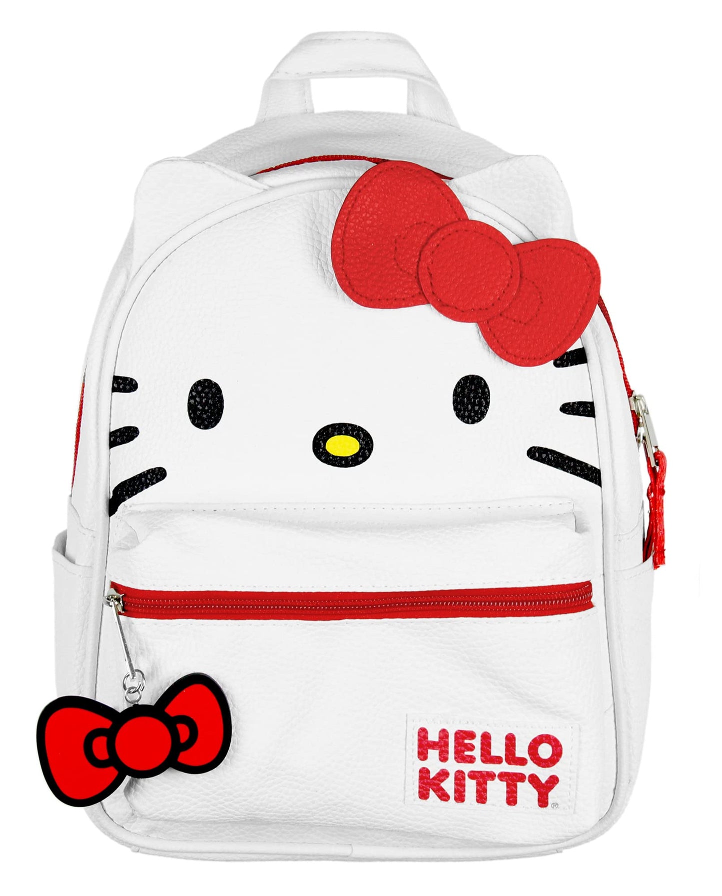 AI ACCESSORY INNOVATIONS Sanrio Hello Kitty Signature Bow Face and 3D Ear Design Faux Leather Mini Backpack 11"