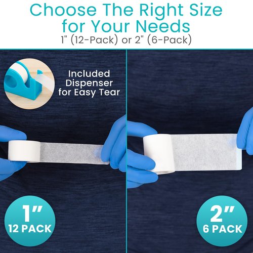 Vivecare Medical Paper Tape - Hypoallergenic Surgical Tape for Wound Care - Breathable, Gentle & Latex-Free First Aid Tape - Easy-to-Tear Adhesive Tape for Sensitive Skin, Bandages & Gauze (2''x10yd)