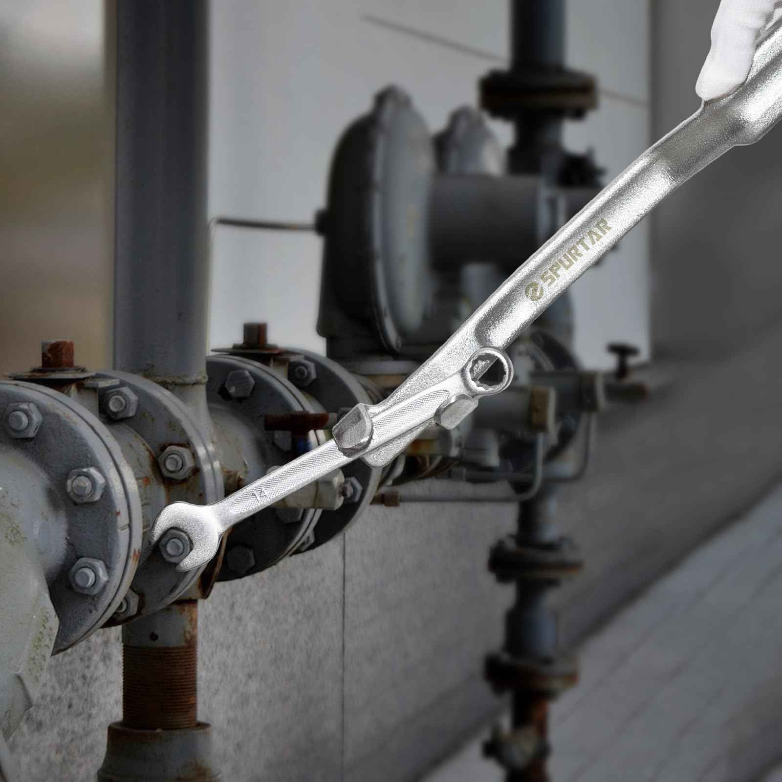 Spurtar Wrench Extender Tool with Extention Bar, Wrench Extender Adapter for 1/2" Drive or 21mm Hex Drive & 13.5” Extention Cheater Bar for Extra Leverage