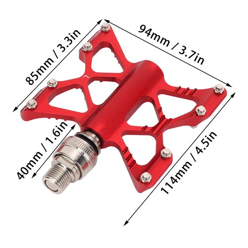Gavigain 1 Pair Quick Release Pedals, Aluminum Alloy Bike Bearing Pedals, Pedals for Road Mountain Folding Bikes (Red (Boxed))