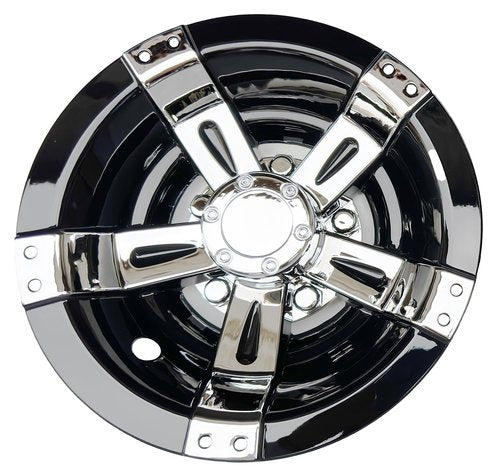 Golf Cart 10" Wheel Covers Hub Caps W/Chrome Spokes for EZGO Cub Car Yamaha Golf Cart Package Set of 4pcs