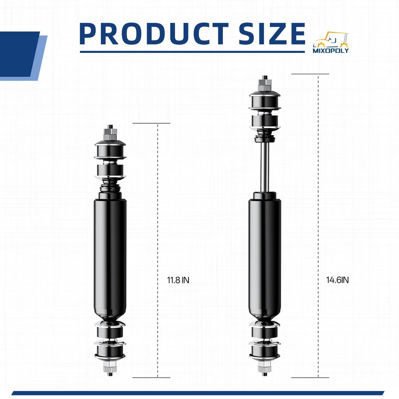 MIXOPOLY Golf Cart Shocks, Heavy Duty Rear Shock Absorber Kit for Club Car DS Electric 1981-up and Gas 1997-up, Precedent 2004-up, Replace OEM 1014236 1013164 1012183 102706401 103350901 102588501