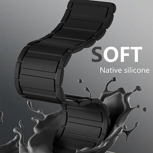 Compatible with ALPHAGEAR Smartwatch Bands, 22mm Quick Release Silicone Sport Strap Replacement Watchband with Woven Loop Design Compatible with ALPHAGEAR Bravo II, Bravo XL, Raptor, Commander, Juliet Smartwatch (Black, 22mm size band)