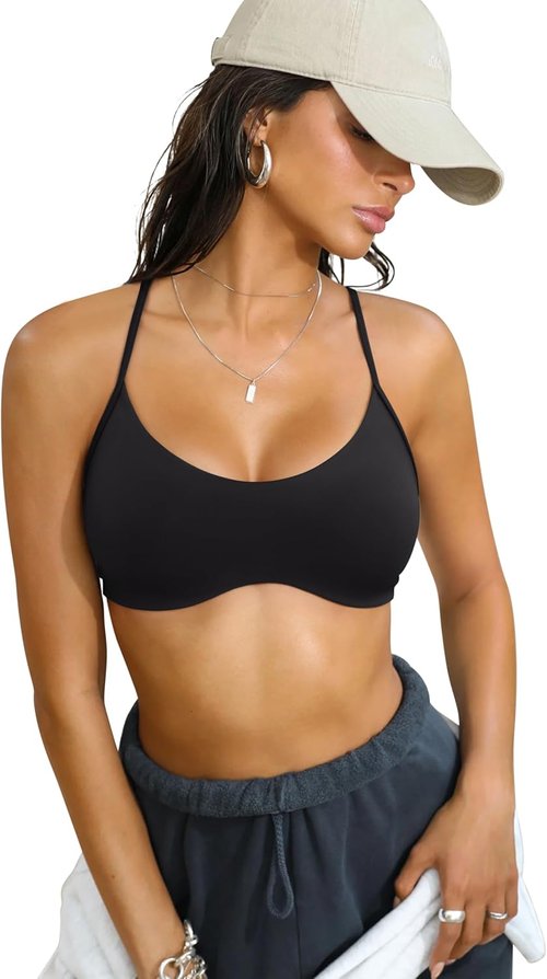 LASLULU Women's Y-Back Sports Bra - Padded Racerback for Ultimate Comfort | Ideal for Yoga & Gym Workouts