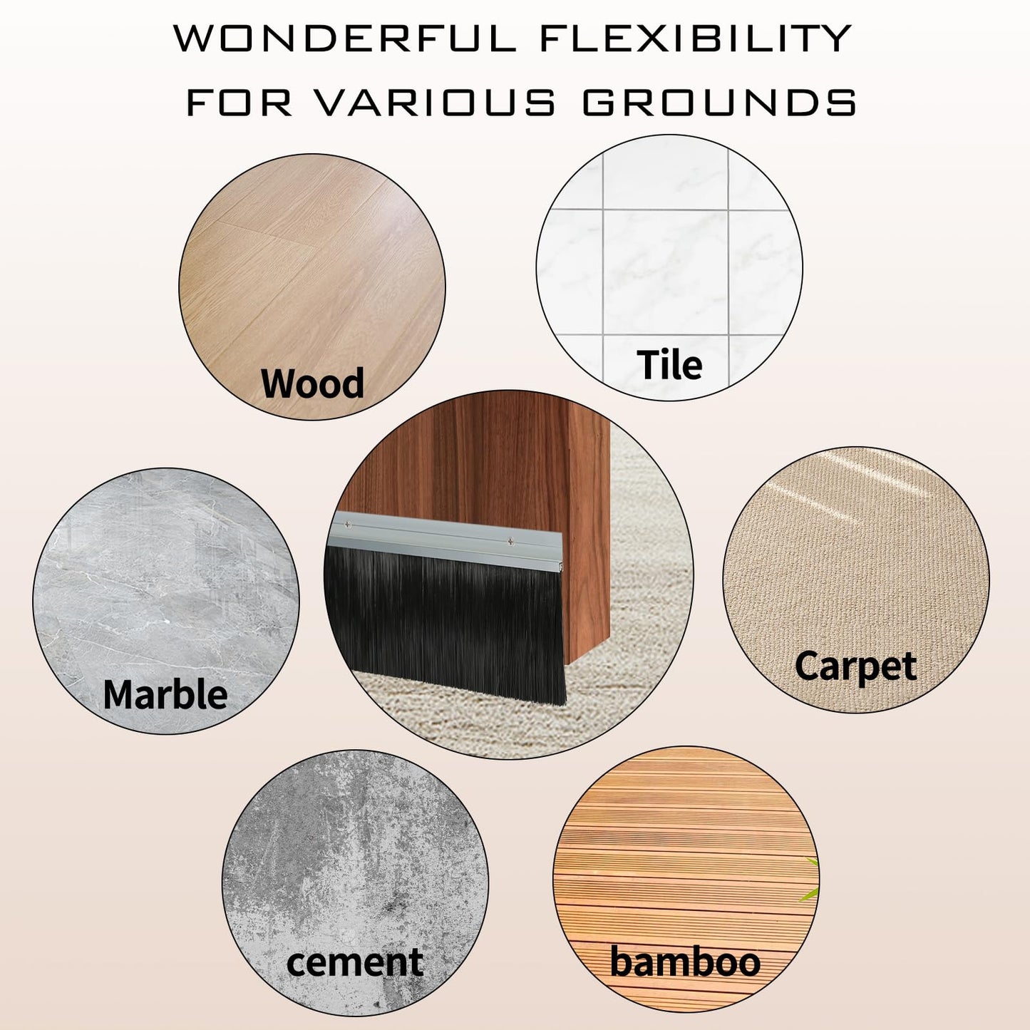 Retsun 8 Sets x 39.37 Inche Net Hair 3 Inches Wide Door Brush Sweeps Seal Garage Roll Up Door Brush Durable Easy Mounting (3 Inches Hair, 8 Sets)