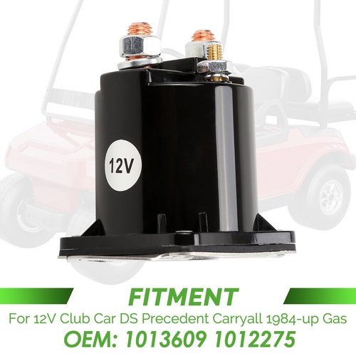 10L0L Golf Cart Solenoid for 12V Club Car DS Precedent Carryall 1984-up Gas OEM 1013609 1012275, Golf Cart Replacement Club Car Parts Continuous Duty Solenoid 12volt