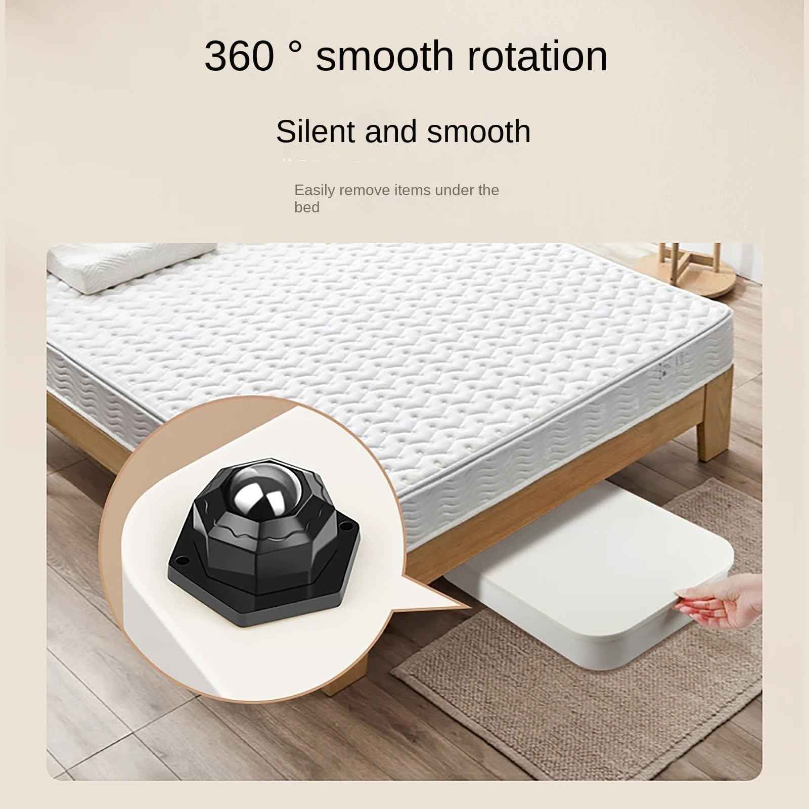 12 Pack Self Adhesive Caster Wheels, Swivel Wheels for Furniture, Load Capacity 30 LBS Per Caster Wheels 1 Inch, Low Profile Paste Universal for Storage Box, Small Appliance Storage Bins (Black, 12)