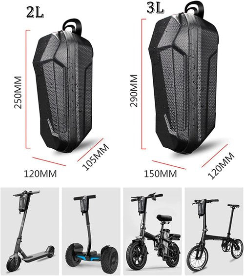 gotosee Universal Electric Scooter Bag/Handlebar Bag,Scooter Storage Bag,EVA Hard Shell Bags Waterproof Reflective Electric Scooter Storage Bag,Bicycle Bag Electric Skateboard Bike Accessories (2L)