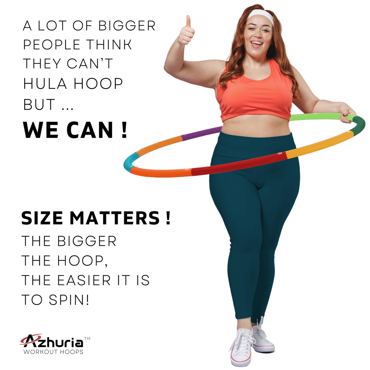 Weighted Hula Hoop Plus Size | 3.2lb Weight, 43in Diameter | Extra Large Hula Hoop for Adults Weight Loss | Easy to Spin, Soft Padding | Exercise Hoop for Beginners & Advanced Hoopers