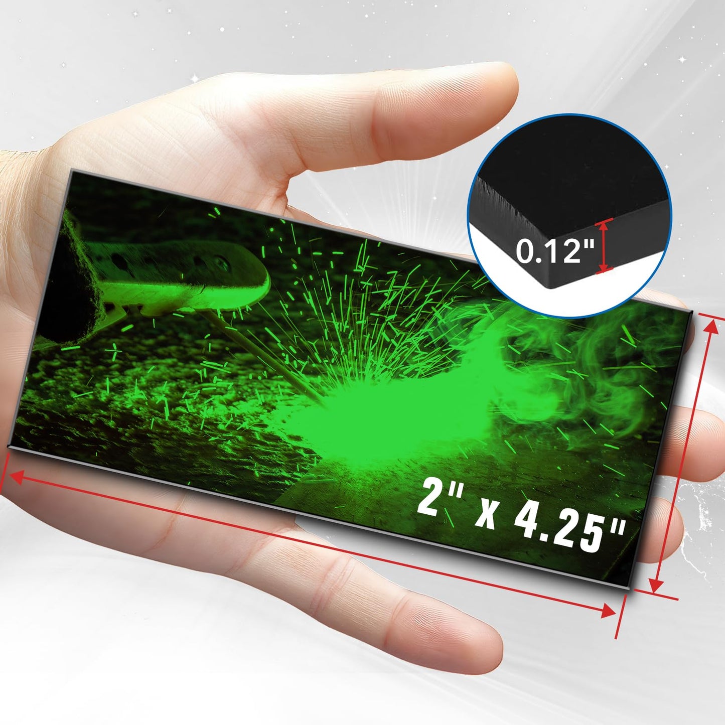 TRQWH 3 EACH Welding Glass Lens Helmet Filter Darkening Welding Hardened Glass Lens Welding Hood Lens 2" x 4.25" (SHADE10)